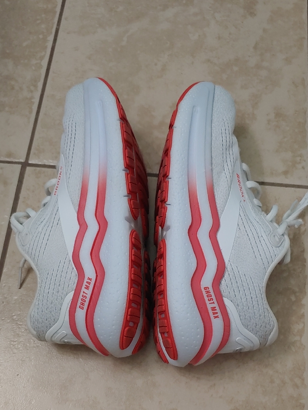 Brooks Ghost 2 Max Shoes Women's White And Orange Running Sneakers Size 8 - Picture 4 of 7